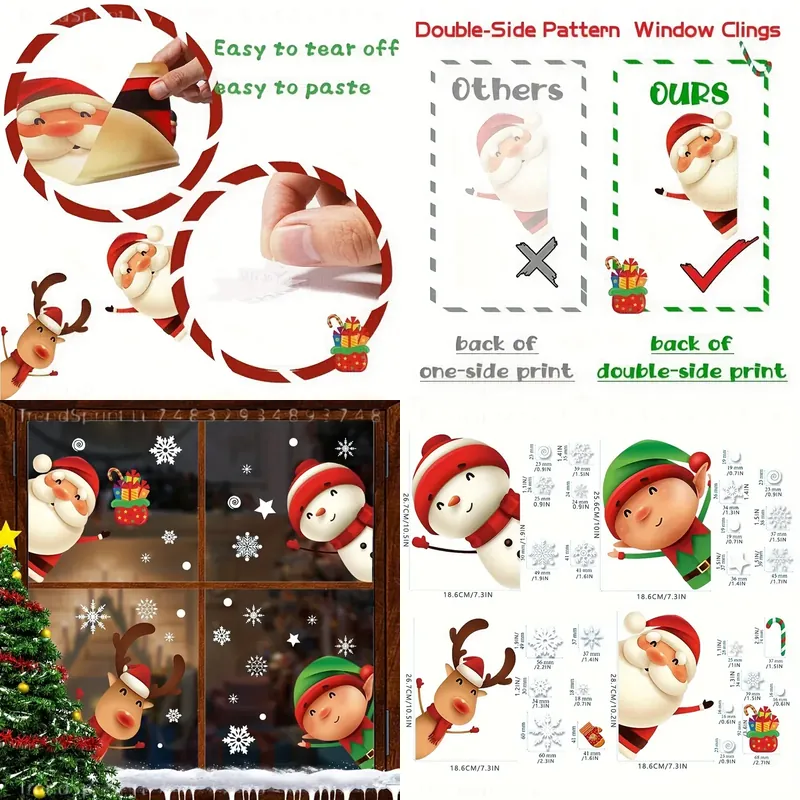 Snowflake Window Decal - 82 szt. świątecznych naklejek na okna