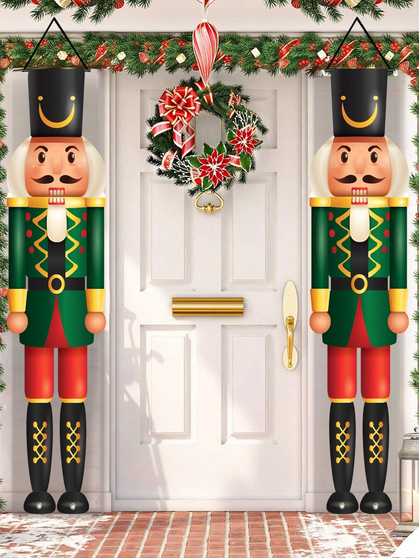 Nutcracker Figurine - Świąteczny baner na werandę z nadrukiem