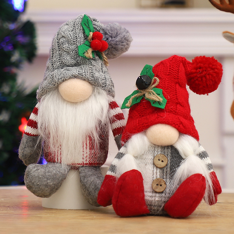 Santa Hat Plush - 2 szt. świątecznych bezlicznych gnomów z