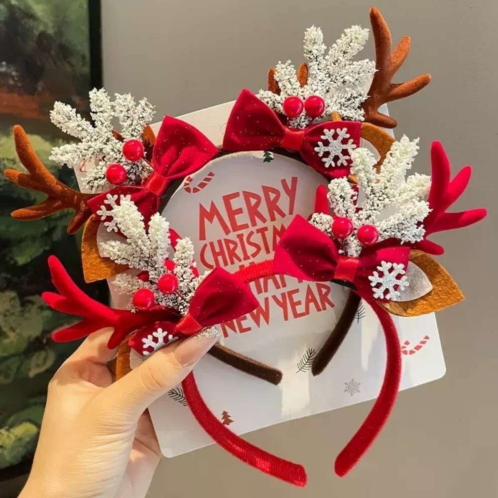 Urocza czerwona welurowa opask – Reindeer Antlers Headband recenzja i cena