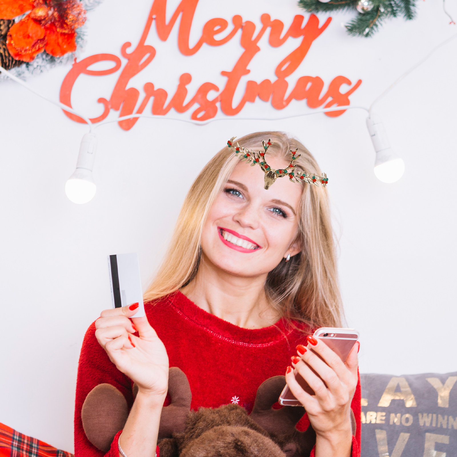 Opaska na głowę z reniferami n – Reindeer Antlers Headband recenzja i cena