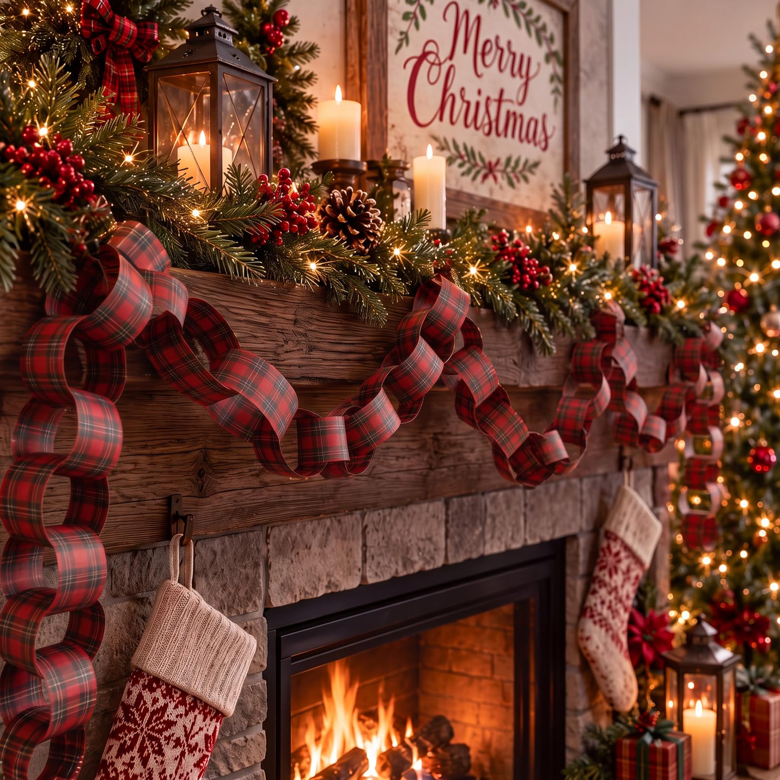Czerwono-czarna girlanda z pap – Christmas Throw Blanket recenzja i cena
